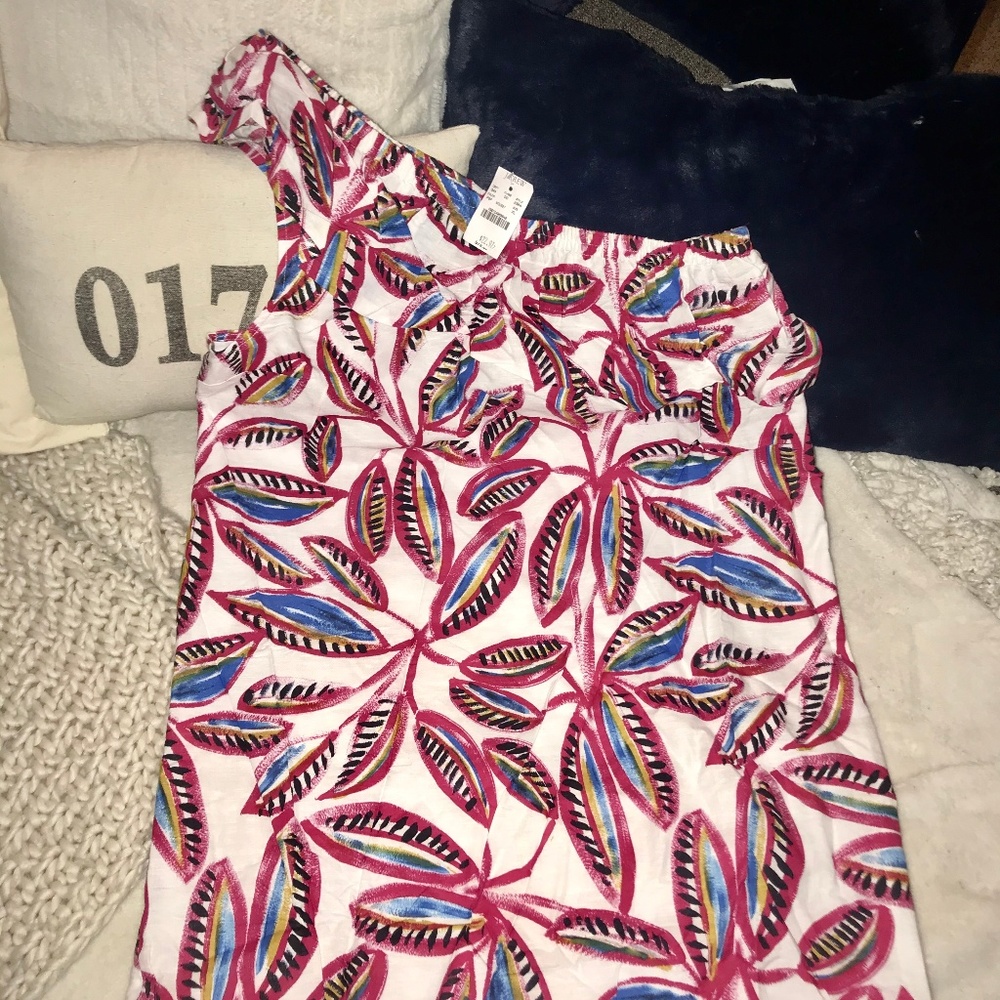 J.Crew - One shouldered Linen Shift Dress